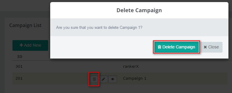 Delete Campaign