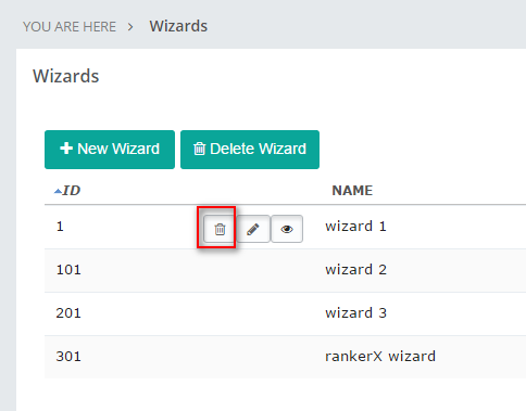 Delete a Wizard